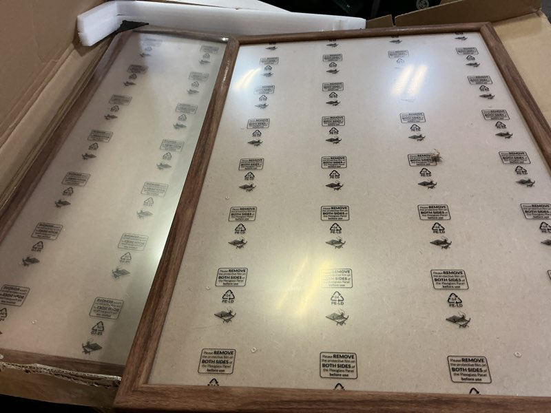 Condition photo showing New/Like New for 16x24 Frame - Set of 2, Rustic Walnut 16x24 Poster Frame, 16 x 24 Poster Frame for Artwork, Puzzles, Photos and Movie Posters