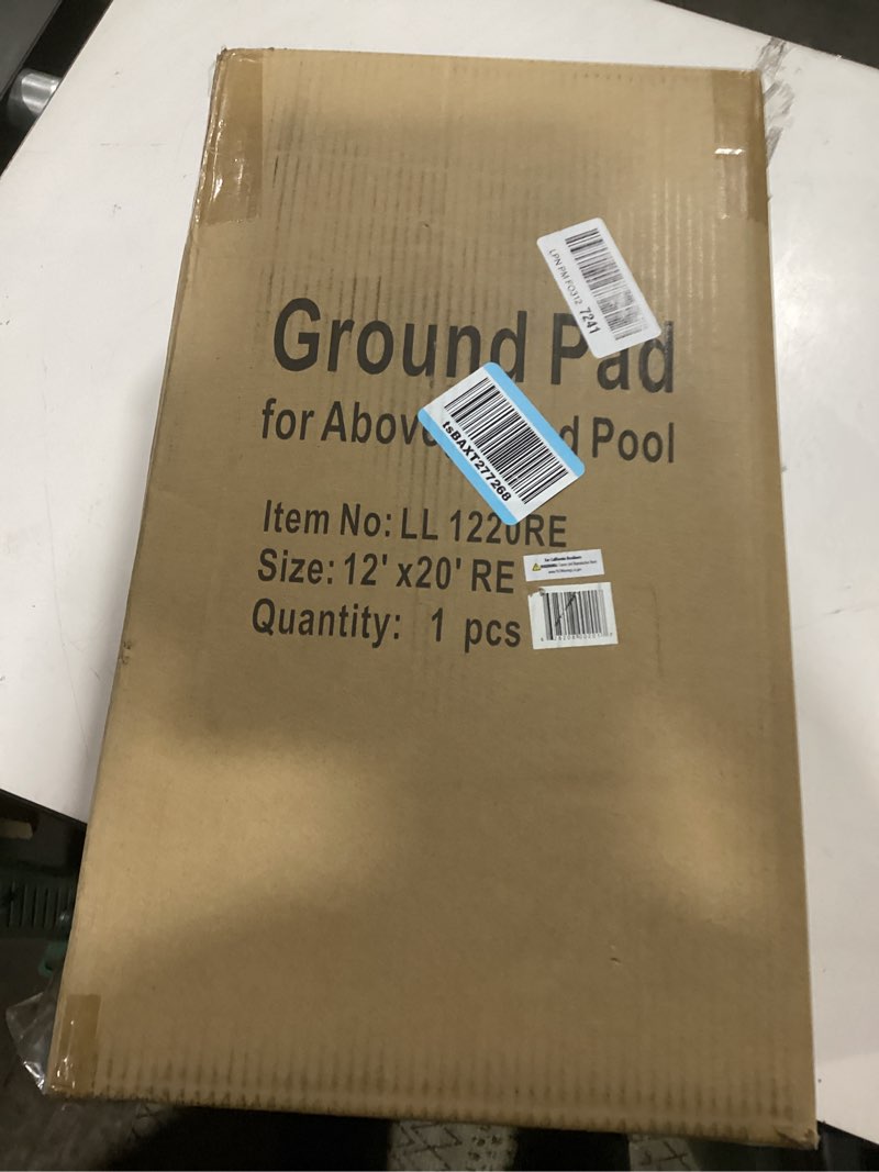 Condition photo showing New/Like New for above ground pool liner pad 12' x 20' rectangle, protects the bottom of aboveground pool and extends life of the liner, strong durable puncture resistant polyester geotextile material black black 12'x20' rectangle