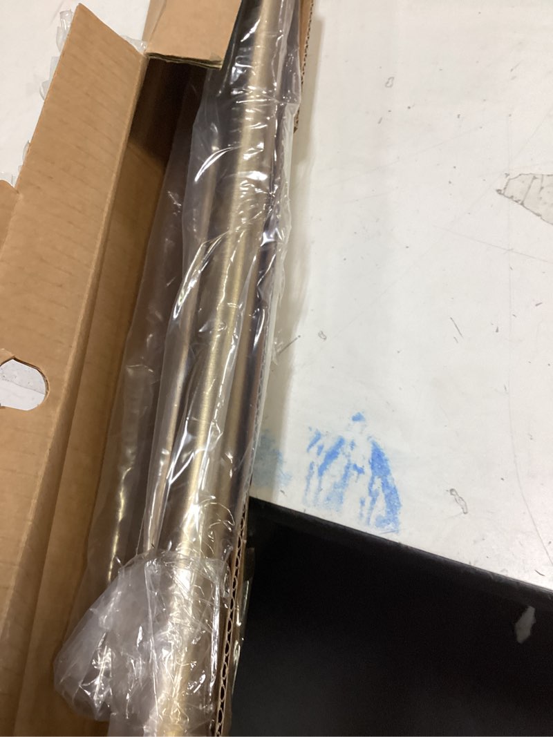 Condition photo showing As Is for Ivilon Drapery Window Curtain Rod - End Cap Style Design 1 Inch Pole. 72 to 144 Inch Color Warm Gold