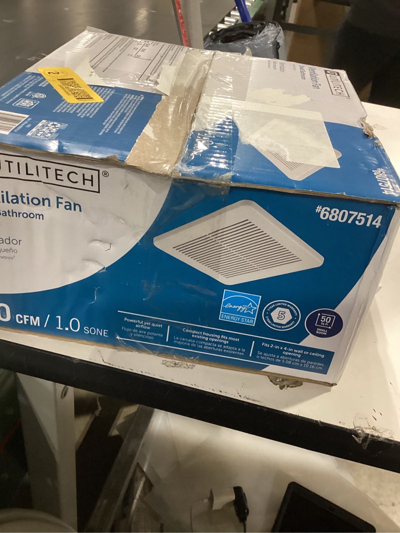 Condition photo showing Good Condition for utilitech 1.0-sone 50-cfm white bathroom fan (energy star certified)