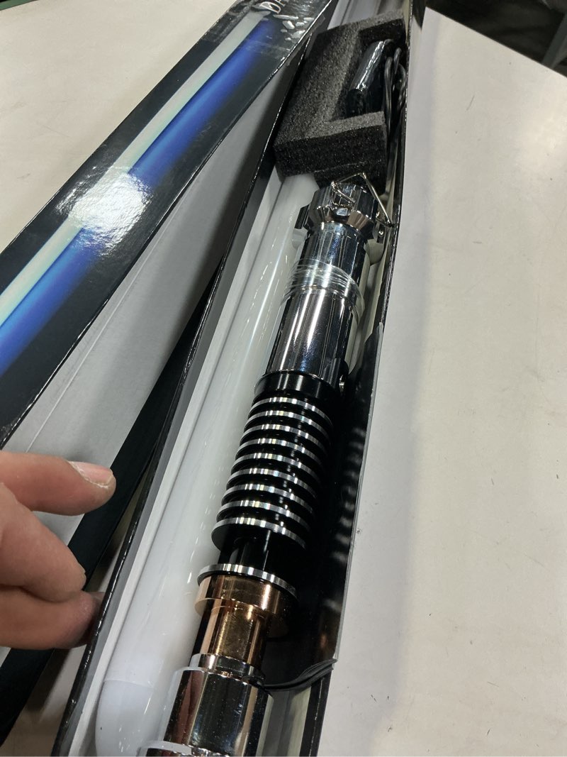 Condition photo showing Good Condition for DAMIENSABER Upgrade RGB3.0 Smooth Swing Motion Control Dueling Light Saber, 16 Sound Fonts Luke Light Saber with 16 RGB Solid and Infinite Color Changing, Rechargeable Metal Hilt for Adults 1: RGB V3-16 Sound Font