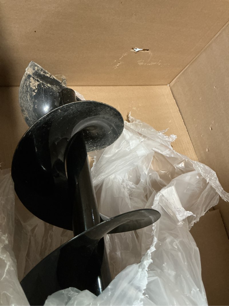 Condition photo showing As Is for drill bit earth bit 8 x 31 inch garden auger spiral drill bit post or umbrella hole digger with 3/4 shaft 8inch