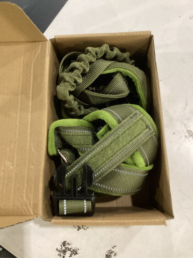 Condition photo showing Good Condition for slowton no pull dog harness - heavy duty dog harness and leash set for medium large dogs, reflective tactical harness with soft padded and front clip for easy walk and training (green, m) green medium