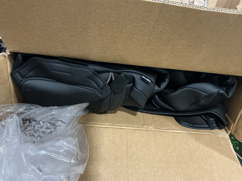 Condition photo showing Good Condition for seat covers for ford bronco 4 door 2026 2025 2024 2023 2022 2021, 1:1 customized fit breathable leather seat cover, full set with rear cup holder, not for raptor (black) bronco 4 door with rear cup holder black