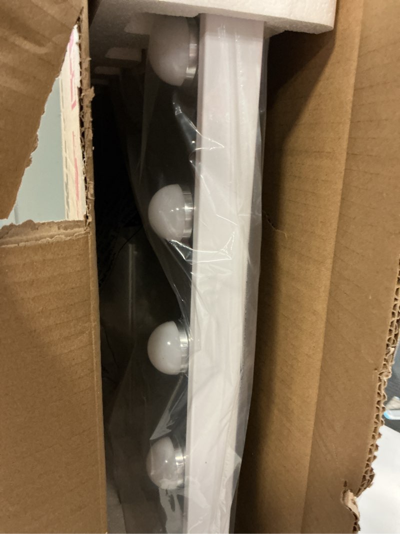 Condition photo showing New/Like New for VANITII Vanity Hollywood Mirror with Lights Speaker USB Charging Lighted Makeup Mirror with Bulbs 3 Lighting Modes and Desktop Light up Mirror for Bedroom Dressing Room 18.1"L x 22.8"W