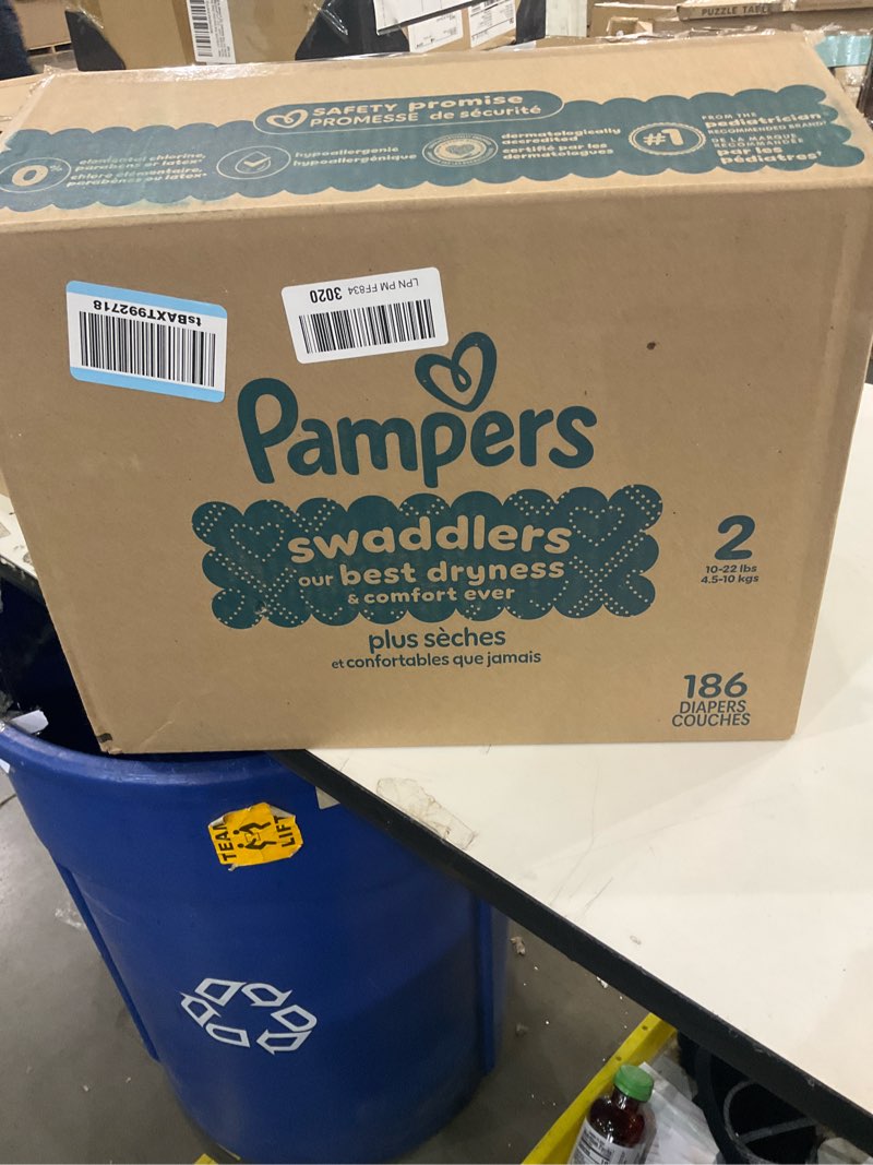 Condition photo showing New/Like New for Pampers Baby Diapers - Swaddlers - Size 2, 186 Count, Ultra Absorbent Disposable Infant Diaper