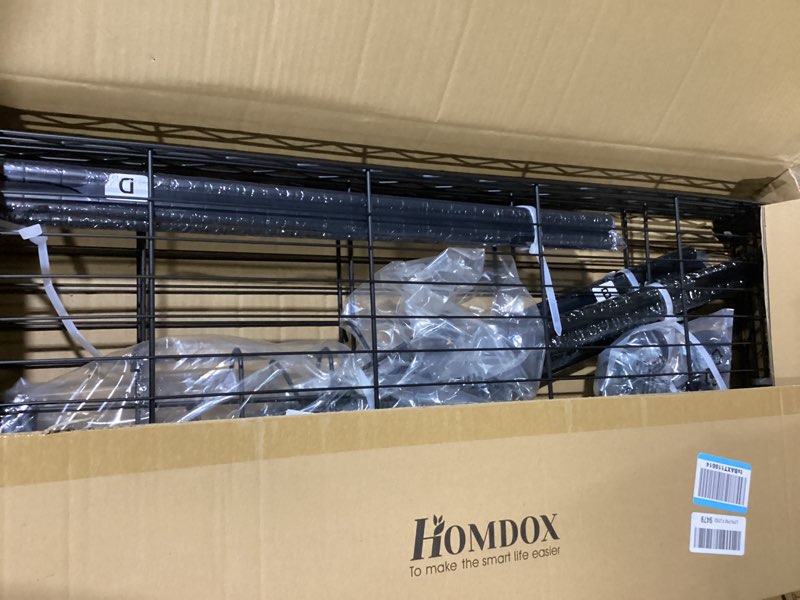 Condition photo showing New/Like New for homdox 3 tier heavy duty garment rack with wheels, adjustable wire clothes rack with double hanging rods, portable closets for hanging clothes with side hooks, black black 16.54"d x 35.43"w x 80.71"h