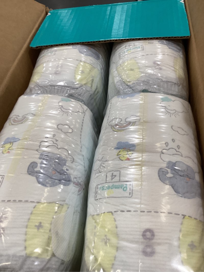 Condition photo showing Good Condition for pampers swaddlers diapers, size 4 (15-34 lbs), 120 count, absorbent, keeps baby dry and comfortable, skin safe disposable baby diaper (packaging may vary) size 4 120