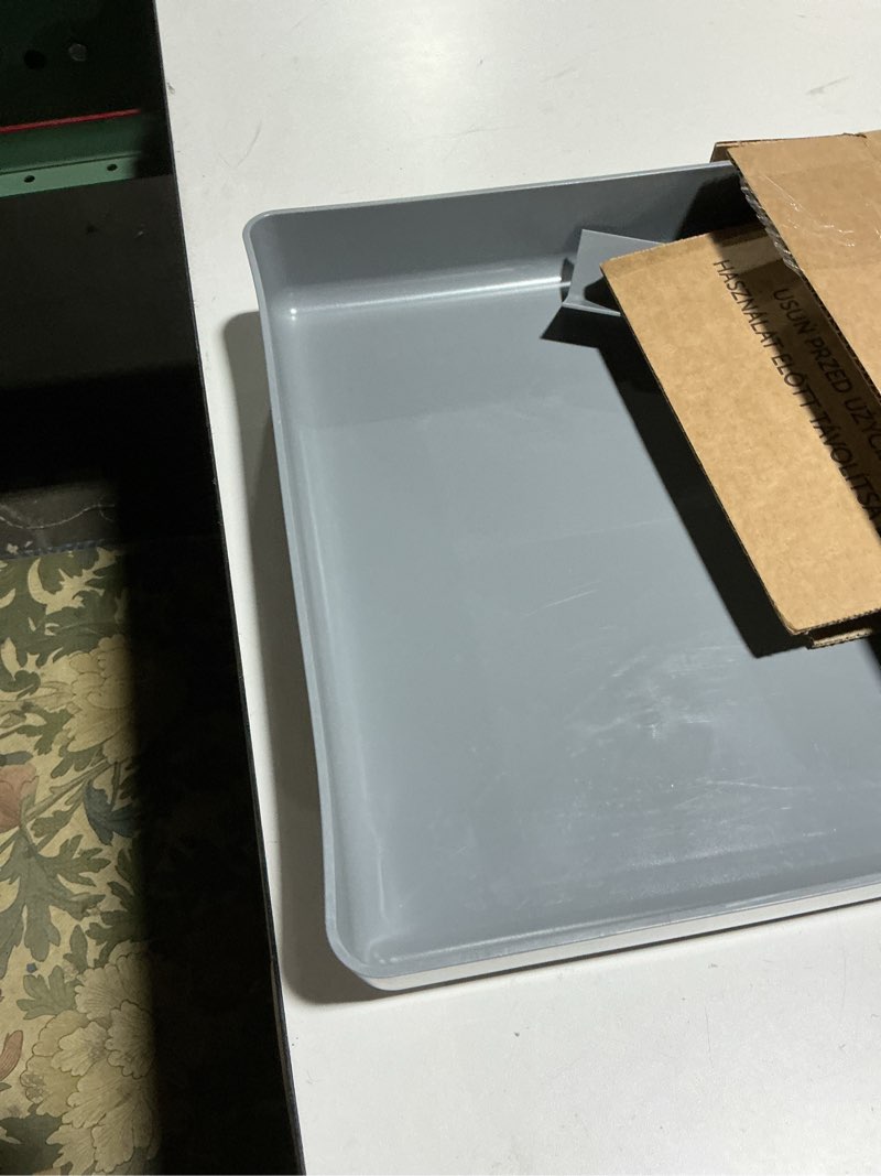 Condition photo showing As Is for PetSafe ScoopFree Reusable Tray with Crystal Litter - Reduces Waste - Durable Plastic Litter Insert - Fast-Acting Odor Control - Easy to Clean - Self-Cleaning Litter Box Compatible Plastic Reusable Tray