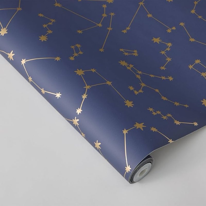 Novogratz x Tempaper Navy Constellations Removable Peel and Stick Wallpaper, 20.5 in X 16.5 ft, Made