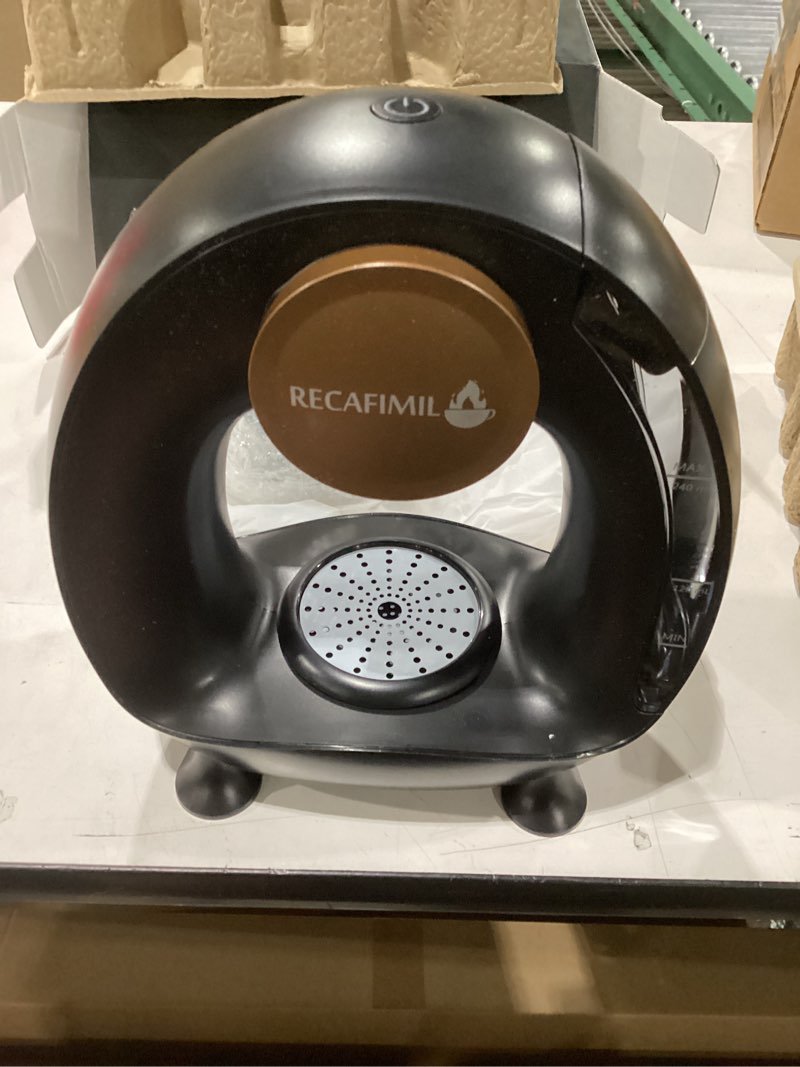 Condition photo showing New/Like New for 3 in 1 Single Serve Coffee Maker for K Cup, Ground Coffee and Tea Leaves, 1400W 20s Fast Heating Mini K Cup Coffee Brewer, One Button Operation, for Small Spaces-Glass not included Black