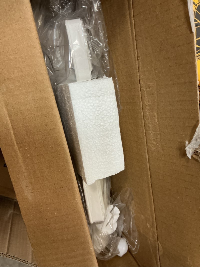 Condition photo showing As Is for american standard bedminster wood white round soft close toilet seat