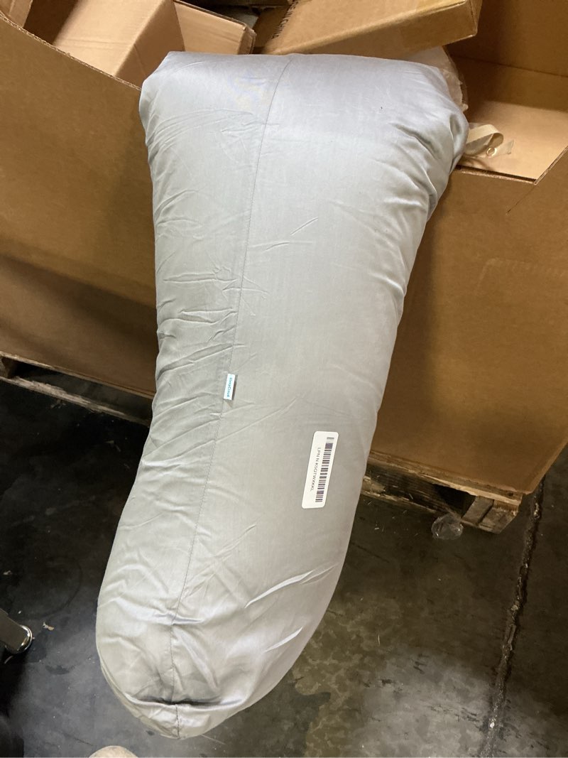 Condition photo showing As Is for Weighted Body Pillow 8lbs - Weighted Pillow for Deeper Sleep (48" x 14") - Cooling Body Pillows for Adults, Full Body Pillow for Sleeping, Side Sleeper Body Pillows with Cover (X-Large) Cooling Grey X-Large 48" x 14" (8lbs)