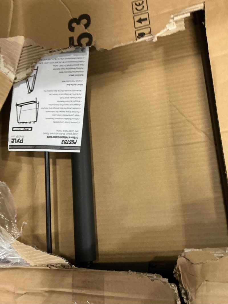 Condition photo showing As Is for Pyle Foldable Universal Multi 5 Stand Portable Collapsible Instrument Floor Rack Holder w/Foam Padding-for Acoustic, Electric, Bass Guitar Bag/Case PGST53