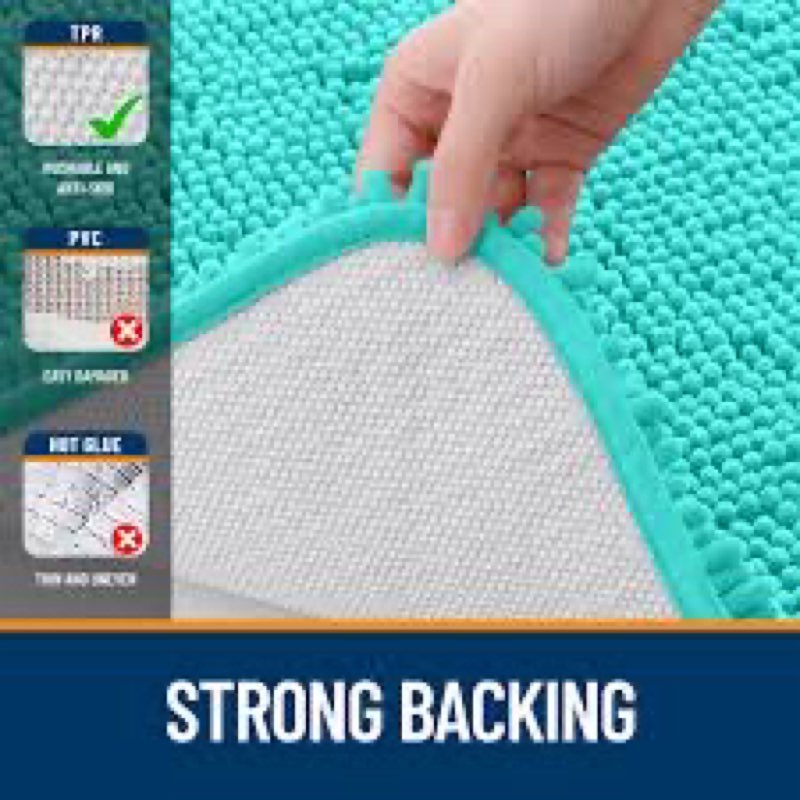 OLANLY Bathroom Rugs 59x35, Extra Soft Absorbent Chenille Bath Rugs, Rubber Backing Quick Dry, Machi