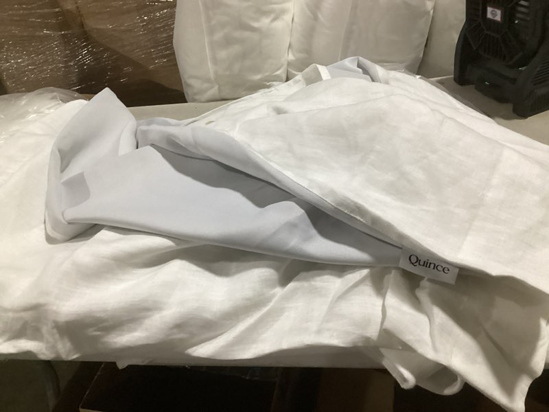 Condition photo showing Good Condition for european linen blackout curtain, white, 48”x96”