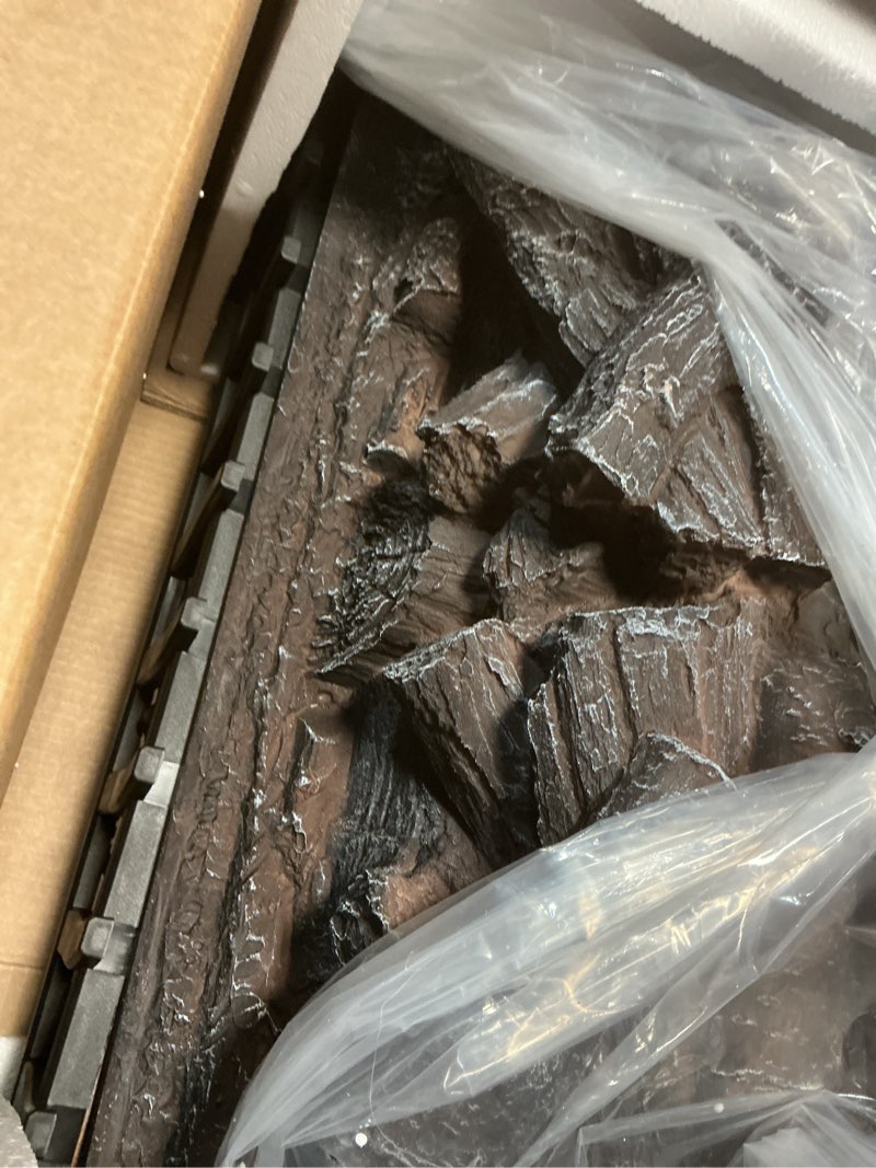 Condition photo showing New/Like New for Electric Fireplace Logs Inserts Heater with Infrared Remote Controller 5 Flame Brightness 24 H Timer Overheating Protection for Home and Office Decor Black