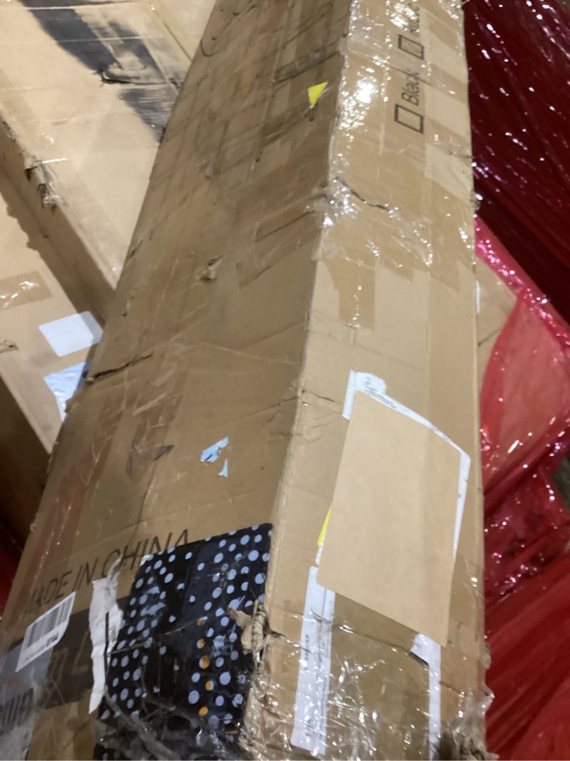 Condition photo showing As Is for Large 5-Tier Corner Bookshelf - Modern Tall Corner Shelf Storage Display Rack with Sturdy Metal Frame - Perfect for Living Room, Home Office, Books and Decor Display Rustic Brown