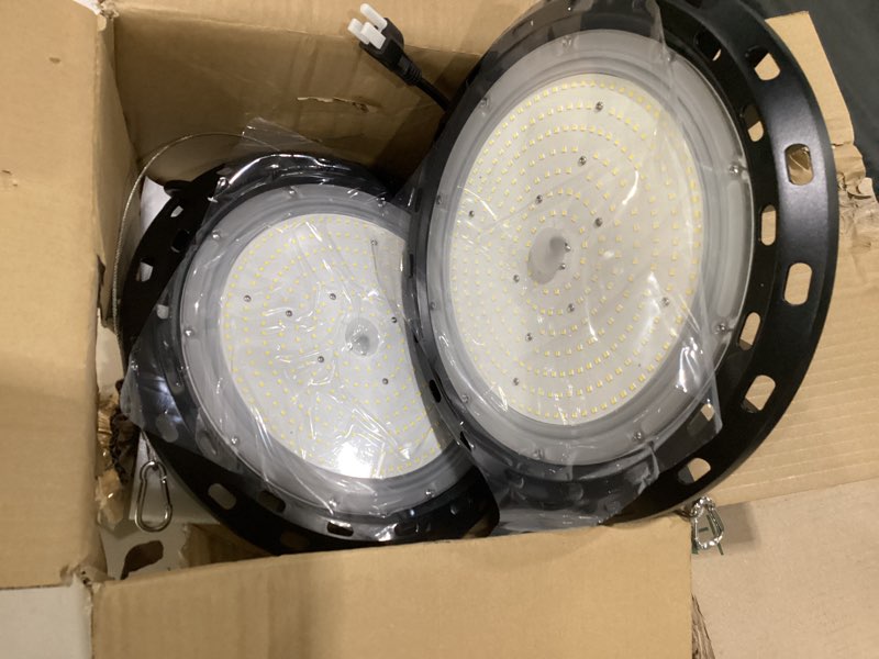 Condition photo showing Good Condition for 2Pack 240W UFO LED High Bay Light 36000LM 0-10V Dimmable Eqv. to 1000W HPS/MH High Bay Led Shop Lights 5000K for Workshop Warehouse Factory 240W-2Pack-Dimmable