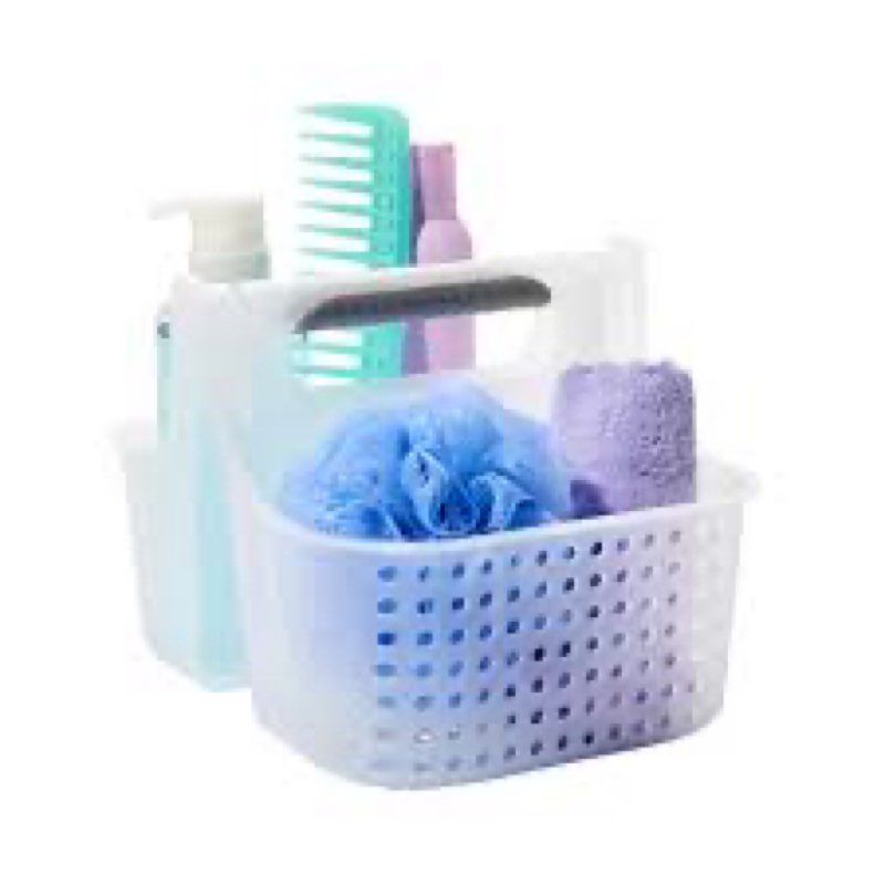 Madesmart 2-Compartment Soft Grip Shower Tote for Bathroom Organization, Plastic Storage Shower Cadd