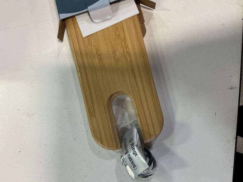 Condition photo showing New/Like New for nibble and rest woodsi footsi highchair footrest for ikea antilop, bamboo wooden footrest, height adjustable, high chair accessories,suitable footstool with rounded corners bamboo footrest