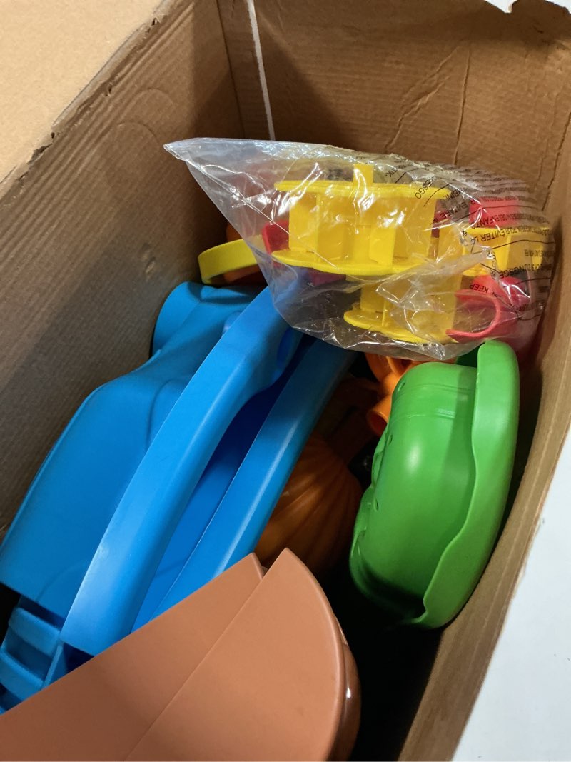 Condition photo showing As Is for water table for toddlers 3-5 with umbrella outdoor toys for kids ages 4-8 kids sand water table with fishing game set activity sensory table with water pump summer gift for kids