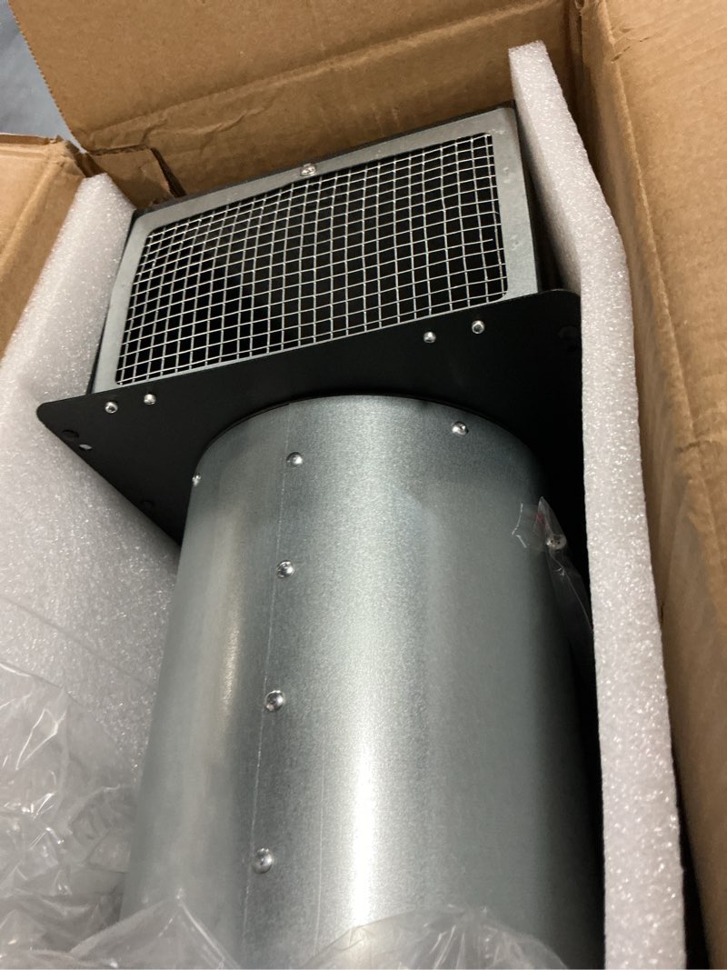 Condition photo showing Good Condition for 6 inch hooded wall vent with screen and damper,6 inch wall exhaust vent cover dryer ventilation cap exterior for kitchen range hood air exhaust,external extractor w/non return flap,galvanized steel 6 inch black