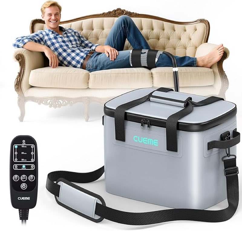 cueme ice machine for knee after surgery, cold therapy machine for knee replacement with programmabl