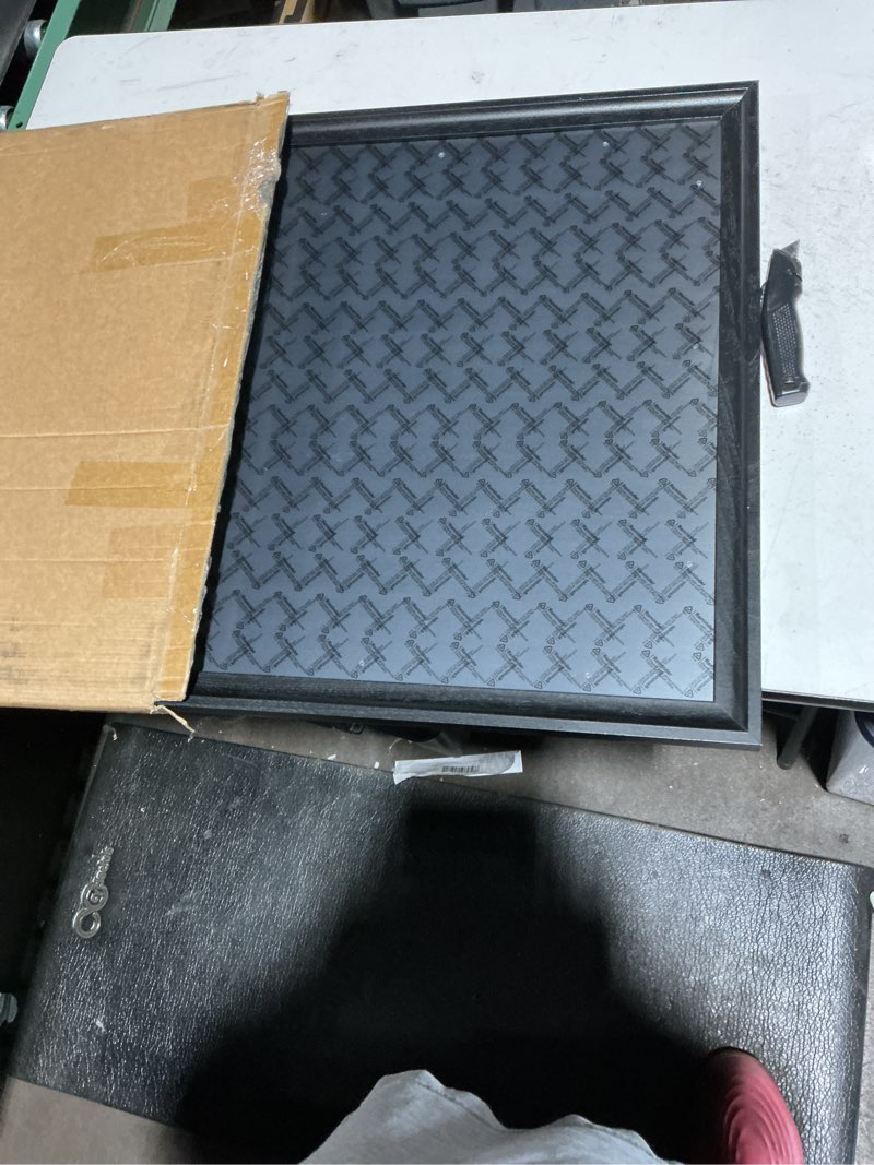 Condition photo showing Good Condition for tinkeps 24x32 poster frame black with black back board, curved extra wide edges, vintage style poster frame 24x32 for wall decor. black 24x32