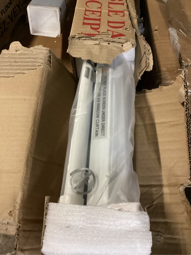 Condition photo showing Good Condition for Akia Screens 100 inch Projector Screen Pull Down Manual B 4:3 or 92" 16:9, 95" 16:10 8K 4K HD 3D Ceiling Wall Mount White Portable Projection Screen for Indoor Movie Home Theater Office AK-M100V1