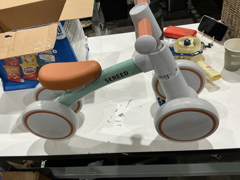 Condition photo showing Good Condition for sereed baby balance bike for 1 year old boys girls 12-24 month toddler balance bike, 4 wheels toddler first bike, first birthday gifts