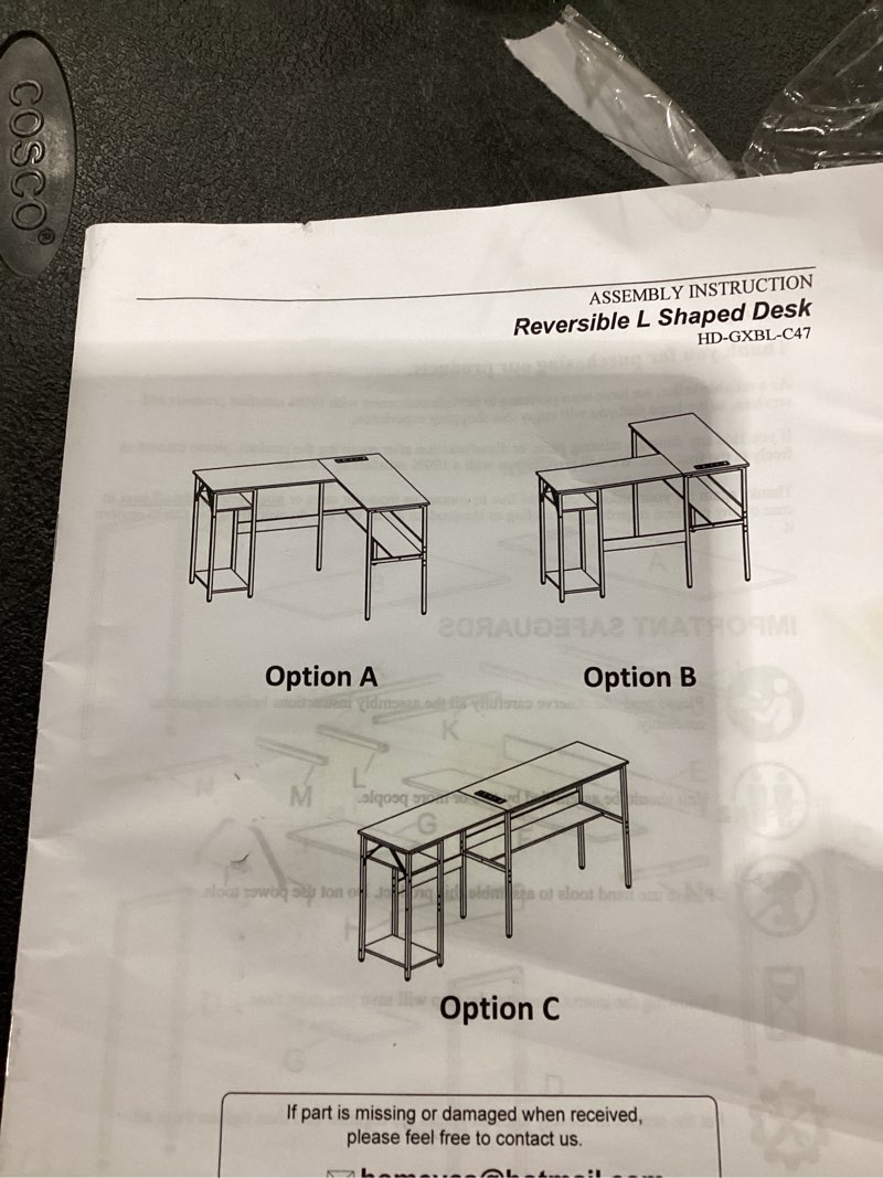 reversible L shaped desk Black