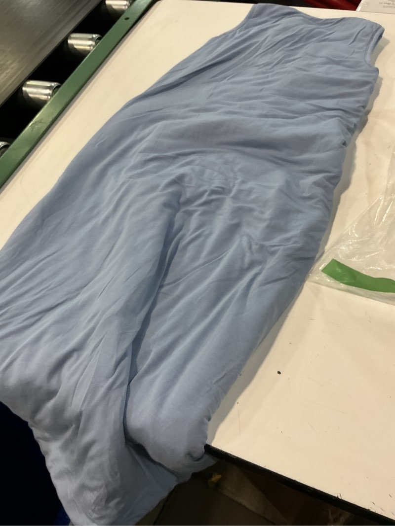 Condition photo showing As Is for 1.0 tog baby sleep sack, wearable blanket for infants & toddlers, bamboo rayon, 2-way zipper, sleeping bag for newborn babies, lightweight for spring & autumn,blue,l blue l(18-36 mnoths)