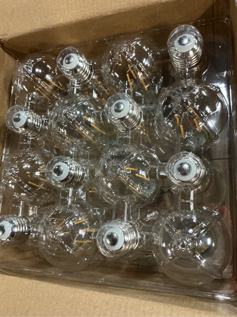Condition photo showing New/Like New for 16 pack dimmable led edison bulbs 40w equivalent,4 watt filament bulb,3000k warm white st19 light bulb,450lm e26 vintage for ceiling fixtures 3000k-warm white 16 count (pack of 1)