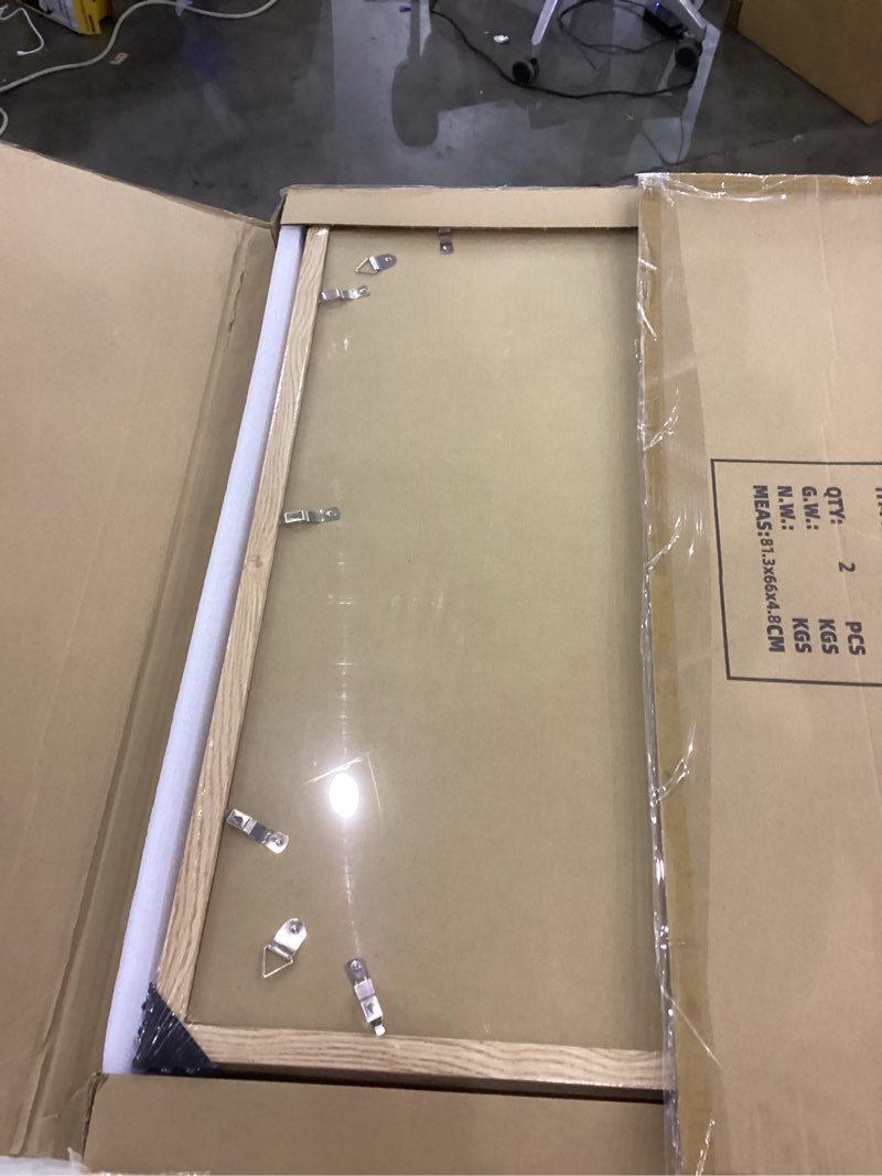 Condition photo showing New/Like New for 22x28 Frame Set of 2, Natural Oak Wood Style - Display 18x24 Picture Frame with Mat or 22 x 28 Poster Frame without Mat, Wall Mounting Horizontal and Vertical Natural Oak 22x28 in