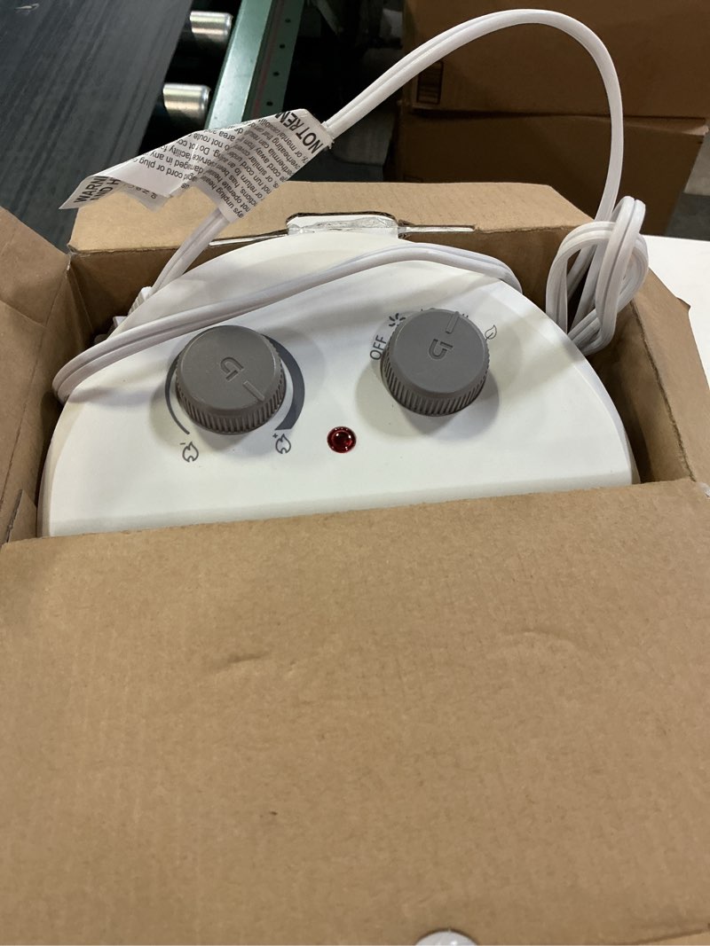 Condition photo showing As Is for Utilitech 1500 -Watt Fan Compact personal Indoor Electric Space Heater with Thermostat