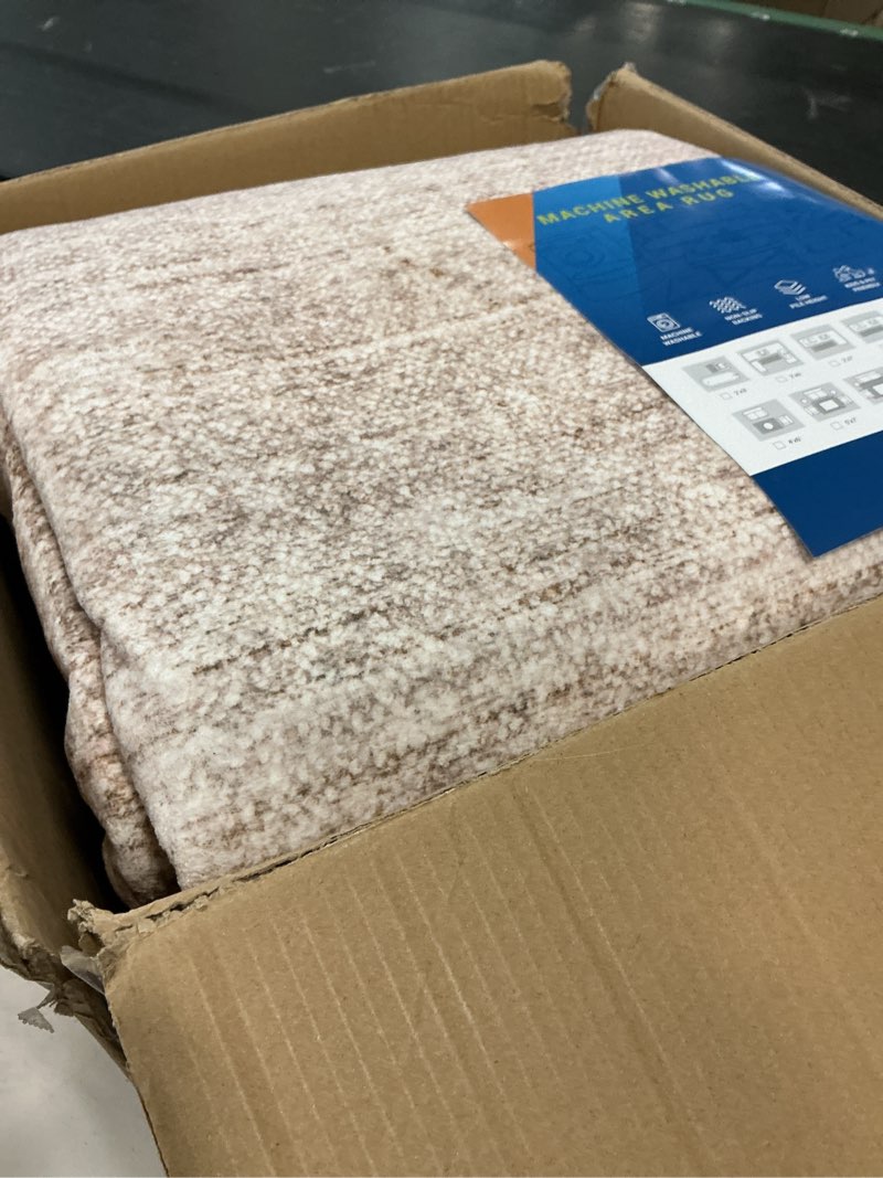 Condition photo showing Good Condition for garveehome scalloped large living room area rug 8x10 - machine washable modern rugs bordered neutral rug non-shedding low pile farmhouse carpet for bedroom nursery classroom dorm 8 ft x10 ft beige beige 8' x 10' (rectangular)