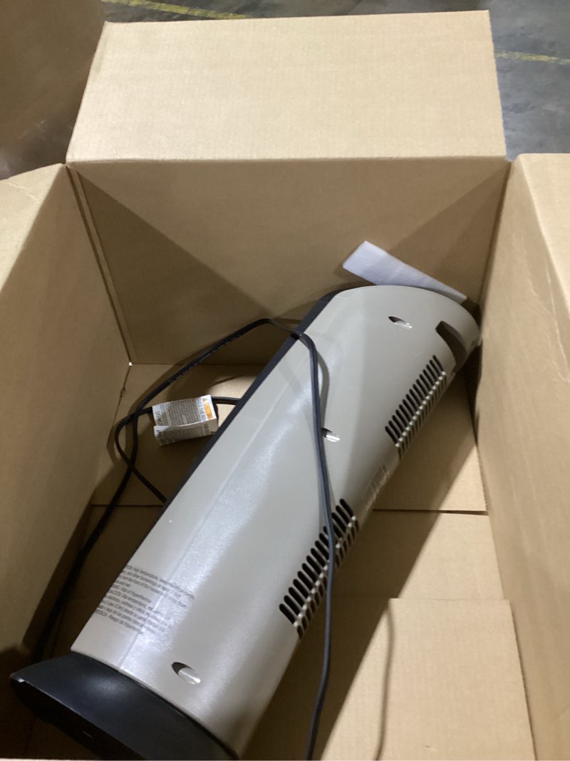 Condition photo showing As Is for Lasko Tower Space Heater Indoor, Compact Electric Heaters for Indoor Use, Small Space Heater with Remote, Ideal Lasko Space Heaters for Indoor Use, 22.5 Inches, Grey/Black, 1500W, 751320 Grey/Black Heater