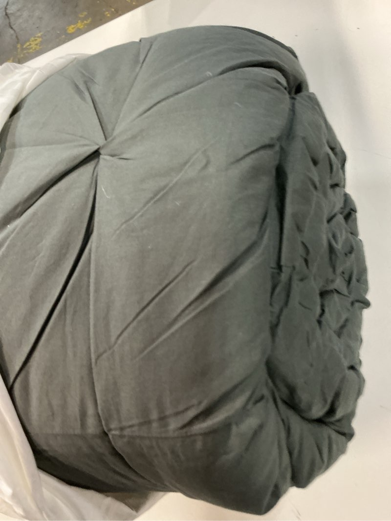 Condition photo showing Good Condition for three geese pinch pleat duck feather down fiber comforter - all-season down duvet insert fluffy baffle box design with 8 corner loops for warmth and softness. queen:90x90inches grey iron