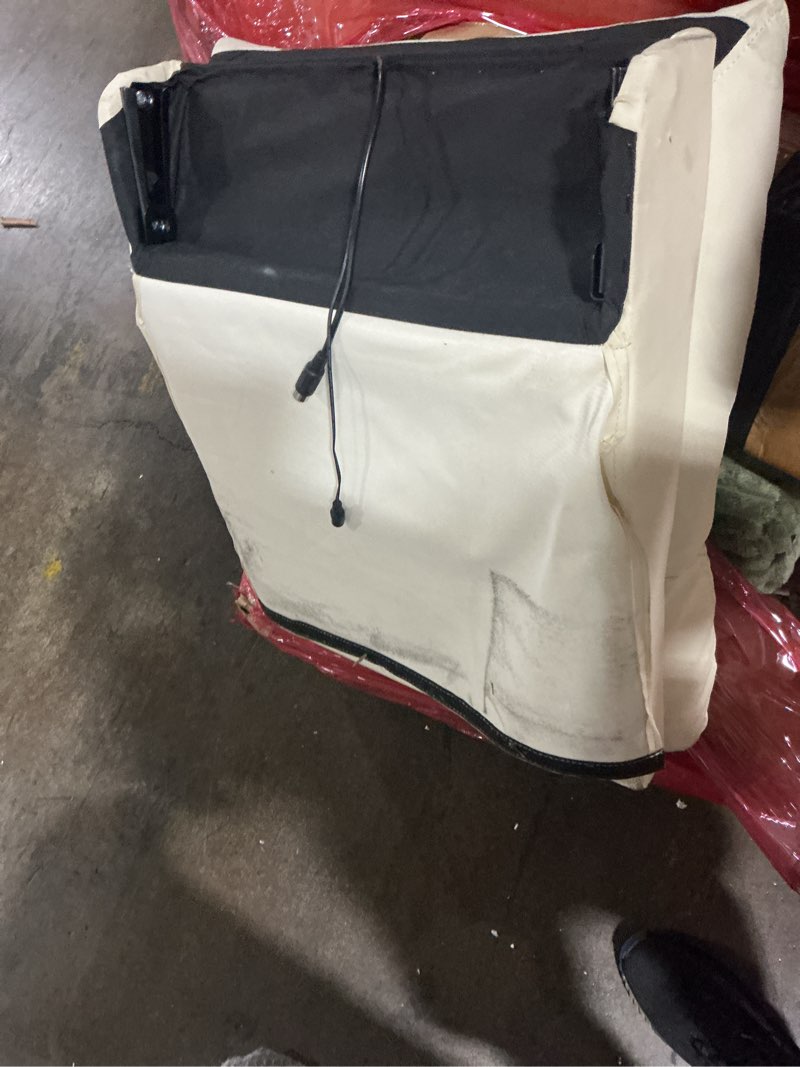 Condition photo showing As Is for used sweetcrispy massage recliner chair for adults, adjustable home theater seating with lumbar support for living room, modern fabric reclining for small space, beige beige 34.3\"d x 26.7\"w x 38.6\"h (with massage)