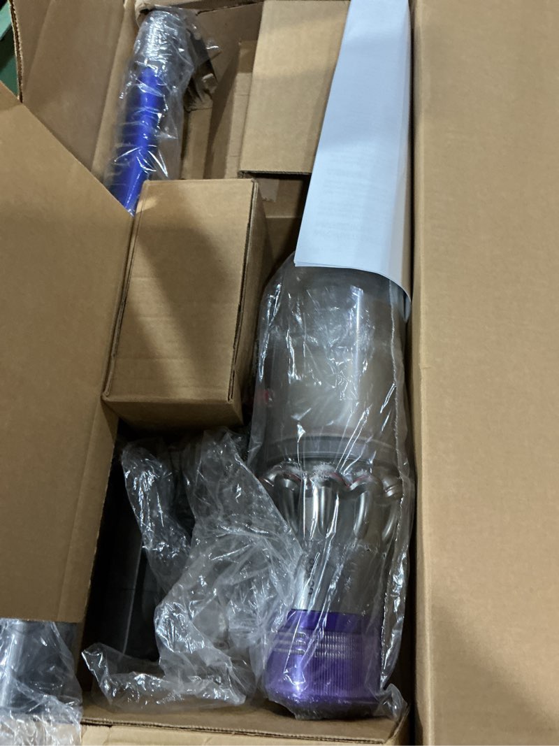 Condition photo showing As Is for dyson v11 cordless stick vacuum, large, nickel/blue