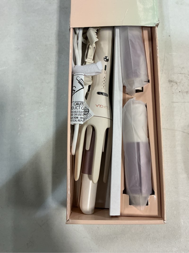 Condition photo showing Good Condition for 3 in 1 automatic curling iron, hair curlers with 3 curling barrels (1" - 1.25" - 1.5"), rotating curling iron with 3 temp, 2-way rotation, 10s fast heating, anti-scald, dual voltage, white