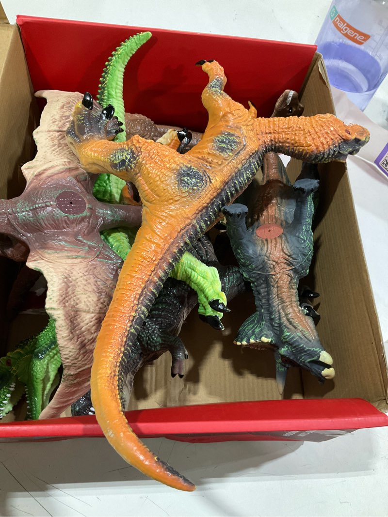 Condition photo showing Good Condition for joyin big dinosaur toys for toddlers, 6 piece large soft dinosaur figures with an educational book, jumbo realistic toys for boys and girls gift, birthday easter gifts for kids ages 1 2 3 4 5