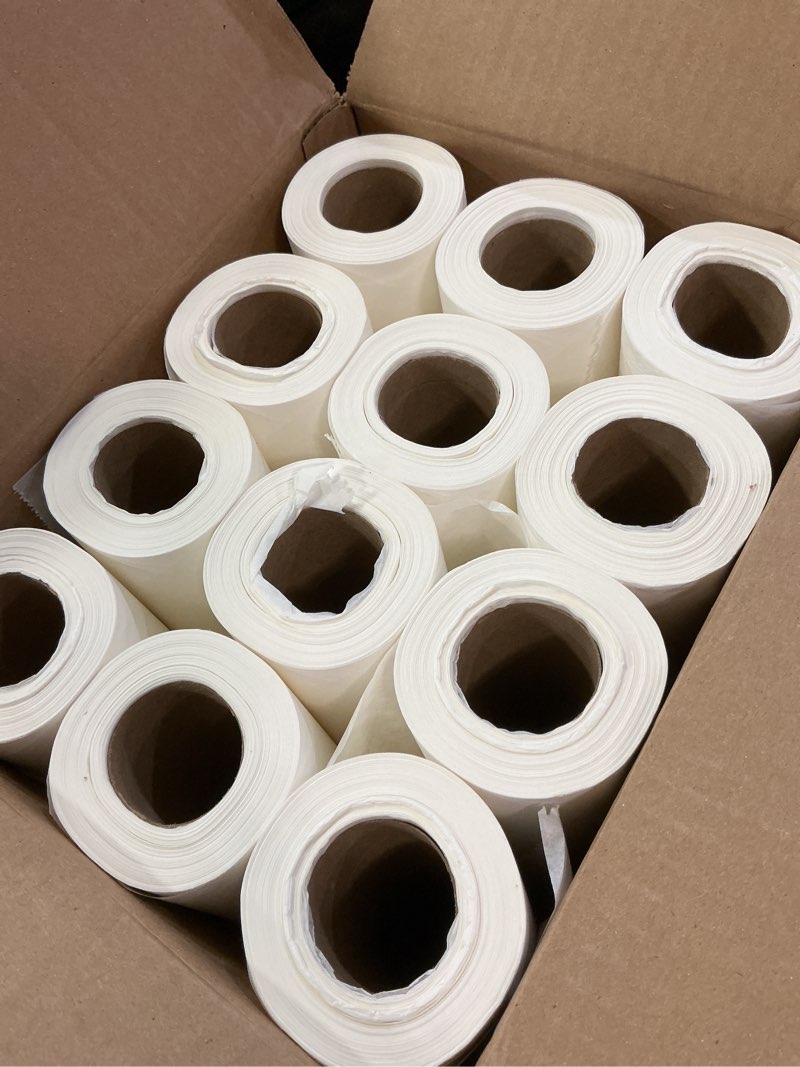 Condition photo showing Good Condition for caring headrest exam table paper, smooth, 8.5" x 225", 12 rolls/case, disposable medical table paper for chiropractors, massage therapists & physical therapy offices, hygienic surface protection