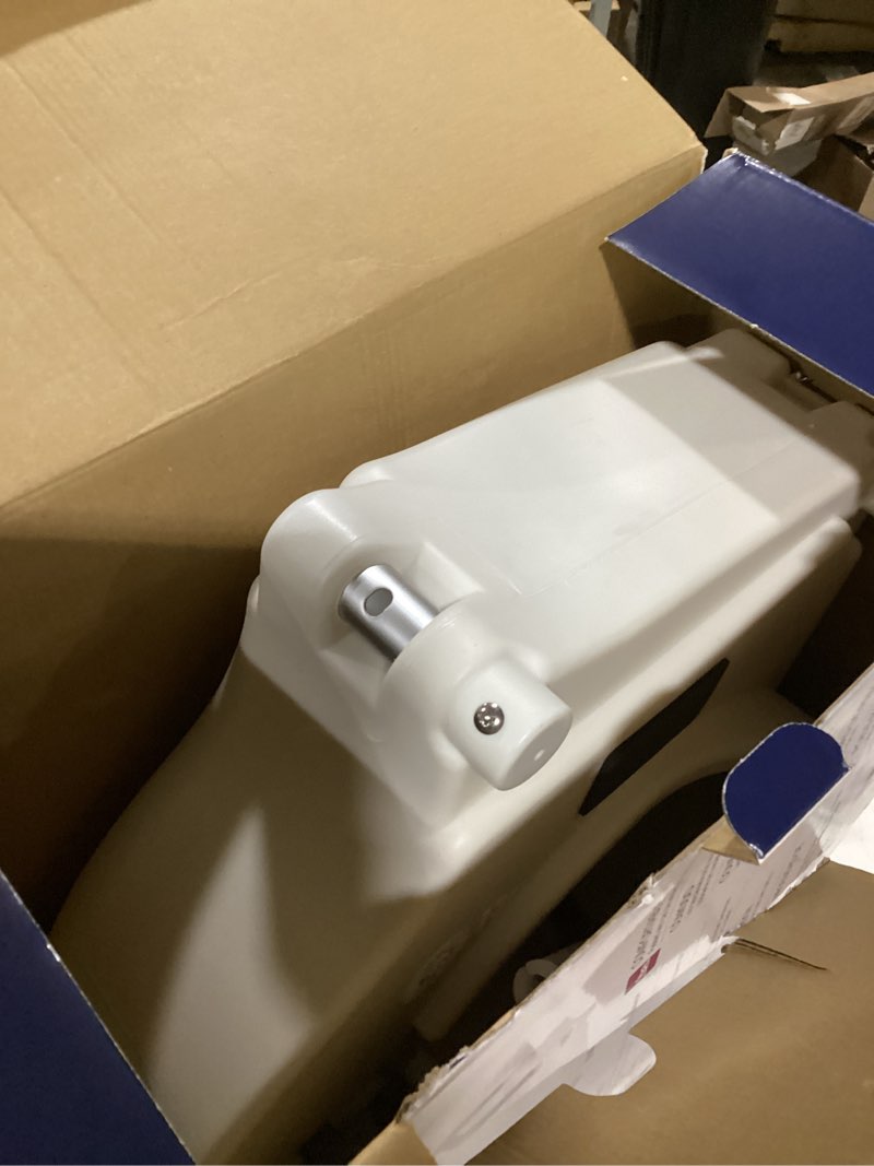 Condition photo showing As Is for bath safetyraised toilet seat product description: elev.toilet seat w/ remarms,rtl,1 ea