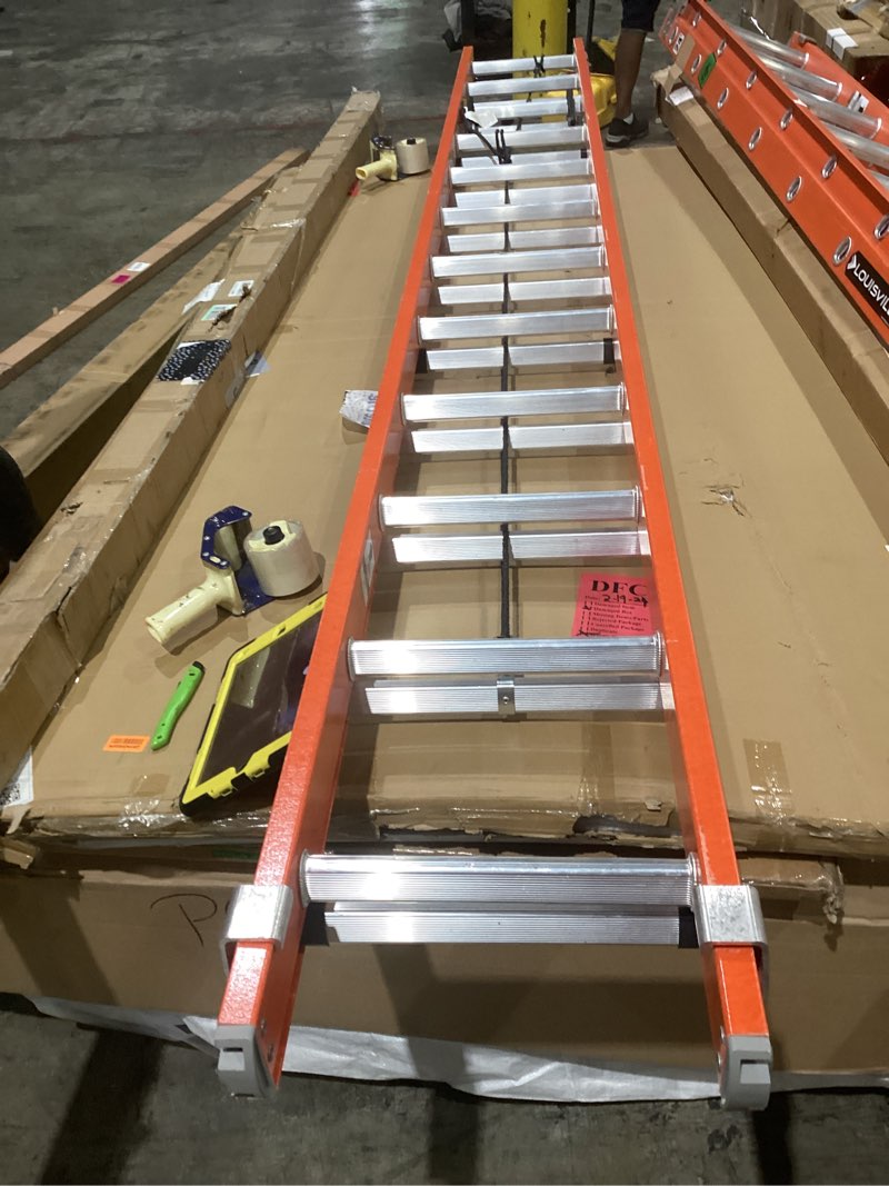Condition photo showing Good Condition for louisville ladder 24-foot fiberglass extension ladder, 300-pound load capacity, type ia, fe3224 24 ft