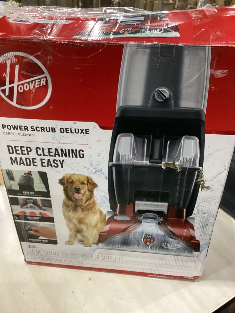 Condition photo showing As Is for *refurbished* hoover smartwash automatic carpet cleaner machine, deep cleaning carpet shampooer machine, pair with a hoover cleaner solution for a bright, refreshed home smartwash & paws and claws pods