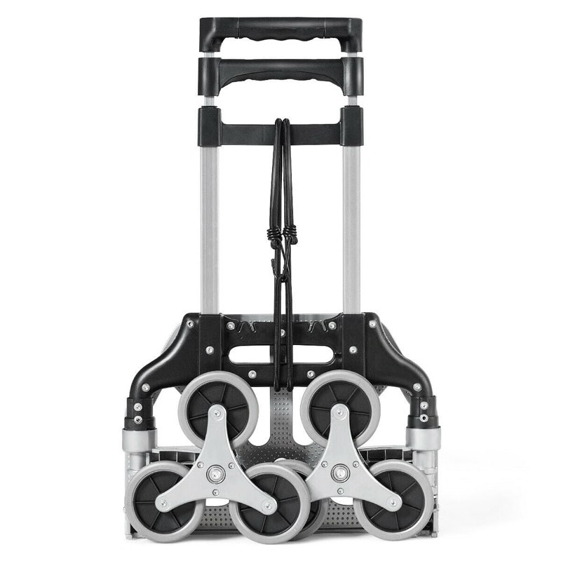 stair climbing cart, folding hand truck dolly, grocery shopping cart with mute wheels, 180lbs weight capacity aluminum hand truck for luggage, travel