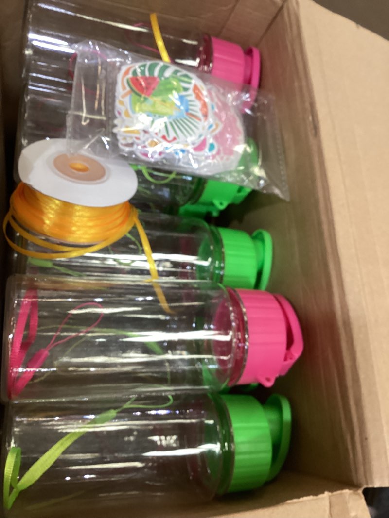 Condition photo showing Good Condition for lunmon 30 sets end of the year gifts water bottles bulk 12oz portable colorful plastic water bottles with cards summer stickers summer graduation gifts for school classroom prizes goodie bag