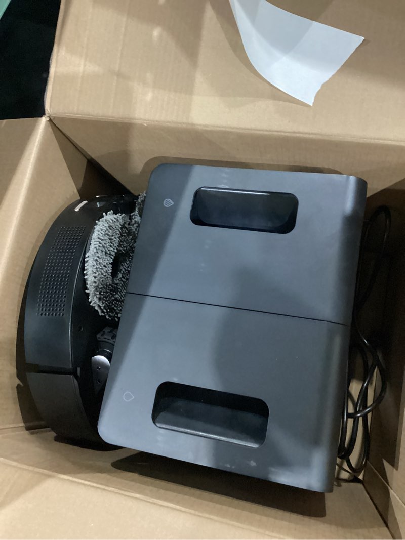Condition photo showing As Is for irobot roomba plus 405 (g181) 2in1 vacuum & mop robot with autowash dock - dual spinning, smart & fast mapping, ideal for pet hair, self-empties 75 days, intense suction, pad washing & drying